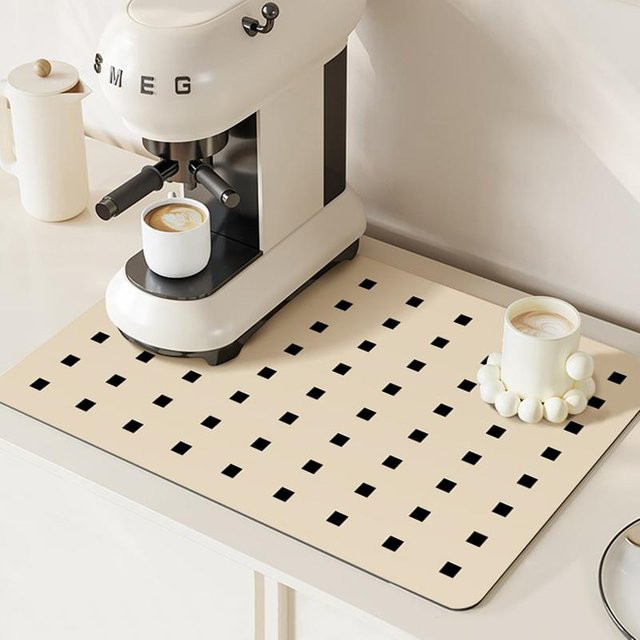 Rutschfestes Silikon-Abtropfpad für Küchenarbeitsplatten und Kaffeemaschinen, Beige, B/T: 50 x 40 cm - Bild 1