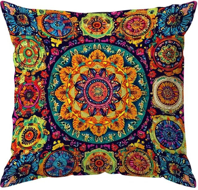 Bohemian Mandala Kissenbezug von Delampa aus Polyester in Multicolour, B/T: 18 x 18 cm - Bild 1