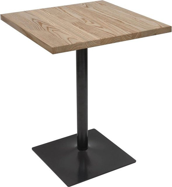 CHEFGASTRO Bistrotisch Industrial Design aus Ulmenholz und Metall in Hellbraun, B/T/H: 76 x 60 x 60 cm - Bild 1