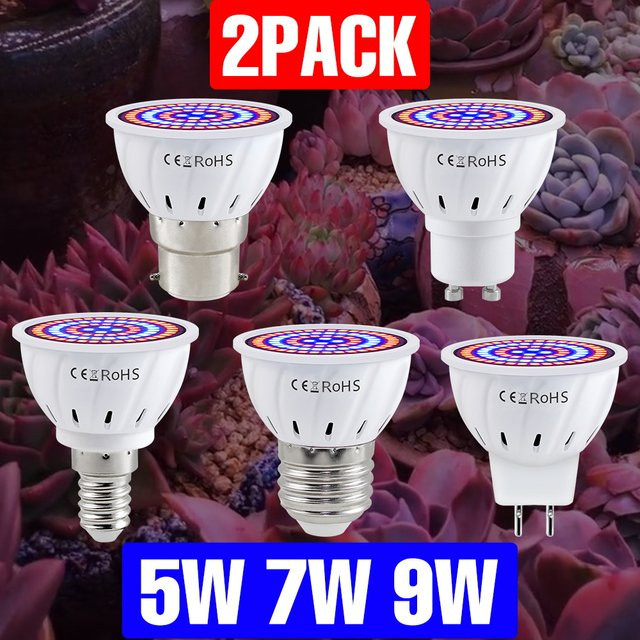 9 W LED-Vollspektrum-Pflanzenlampe mit E27 Fassung in Weiß für den Innenanbau, Hydrokultur und Gewächshäuser - Bild 1
