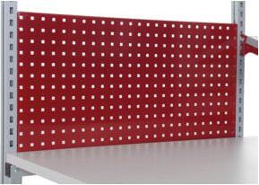 Rocholz Lochblech-Rückwand SYSTEM 1600 in Rot, B/H: 150 x 45 cm - Bild 1