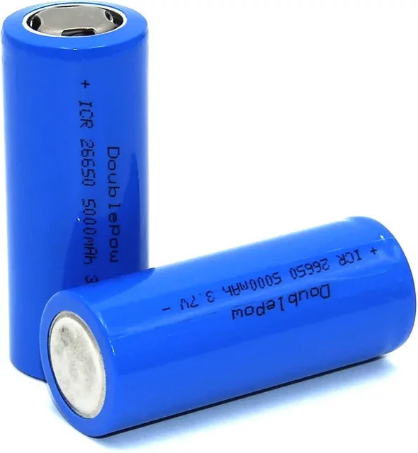 Doublepow 26650 Lithium-Ionen-Akku, wiederaufladbar, 3,7 V, 5000 mAh, Blau - Bild 1