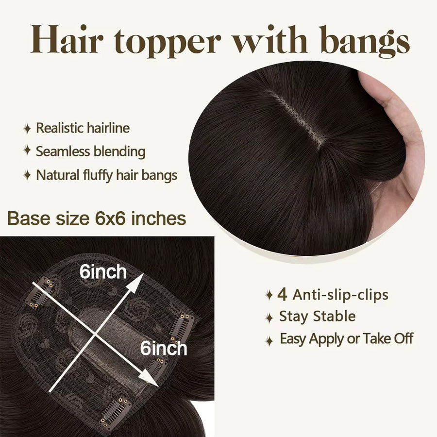 Benehair Clip-in-Haarverlängerung mit Pony, synthetisch, Damen - Bild 2