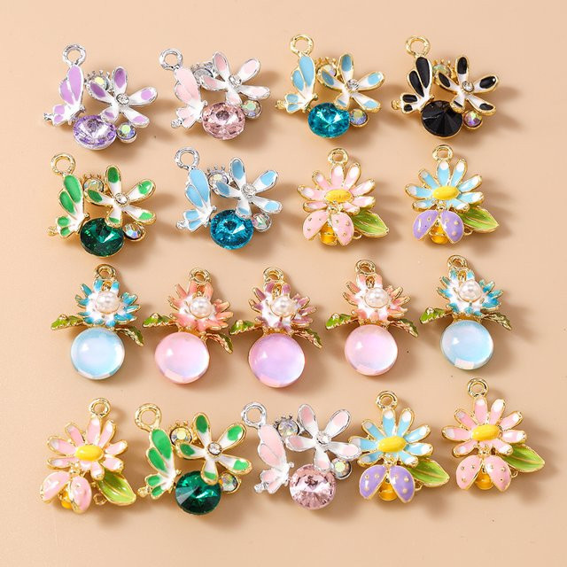 Leslie Charms Kristallblume Marienkäfer Bienen, Messing, Bunt, Unisex - Bild 1