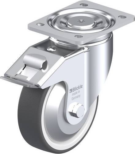 Blickle Lenkrolle LH-POTH 150K-FI-FA mit Feststeller, Rad-Durchmesser: 15 cm, Tragfähigkeit: 500 kg, verzinkt, grau/weiß/silber - Bild 1