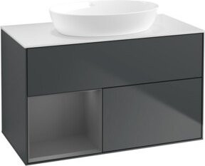 V&B Waschtischunterschrank Finion 100 mit Wandbeleuchtung, lackiert, Breite: 100 cm, Höhe: 50,1 cm, Tiefe: 50,1 cm - Bild 1