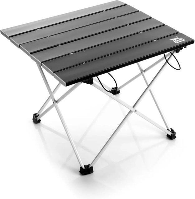 BigDean Kleiner Campingtisch Faltbar aus Aluminium in Schwarz Matt - Bild 1