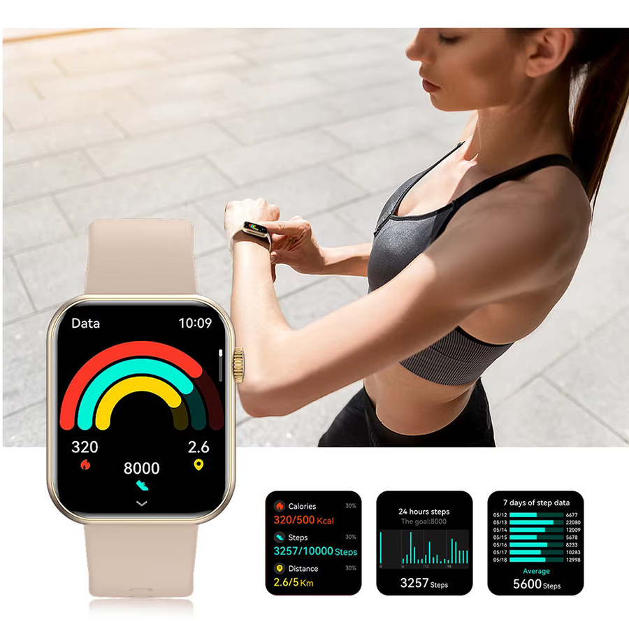 CRTORRS Smartwatch in Schwarz mit über 100 Sportmodi, Gesundheitsmonitor und Bluetooth-Anruffunktion, wasserdicht, kompatibel mit Android - Bild 2