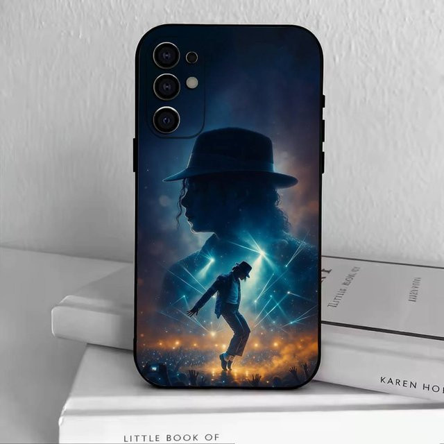 MJ Michael Jackson Handyhülle aus weichem schwarzem Silikon für Samsung Galaxy S25 S24 S23 S22 S21 S20 Ultra Plus FE Lite und S30 Ultra 5G - Bild 1