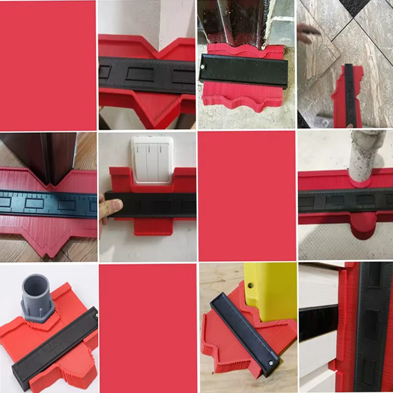 Profil Konturlehre als Kopierer und Lineal zur Messung in der Holzbearbeitung und Fliesenverlegung, Blau - Bild 3
