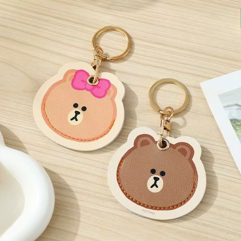 LINE FRIENDS Kartenhalter mit Schlüsselanhänger, Damen, Brown Bear Cony Choco Anime Cartoon - Bild 3