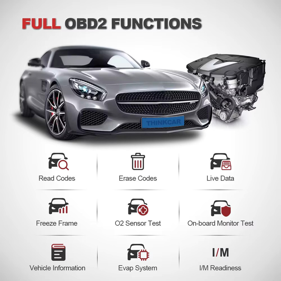 Thinkcar Thinktool Mini OBD2 Scanner in Schwarz mit lebenslang kostenlosem Diagnose-Tool für 28 Reset-Funktionen und Fehlercode-Auslesung - Bild 4