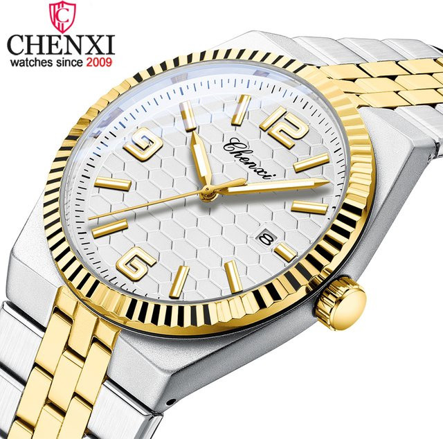CHENXI Armbanduhr Edelstahl, Quarz, Datum, Wochentag, Herren - Bild 1