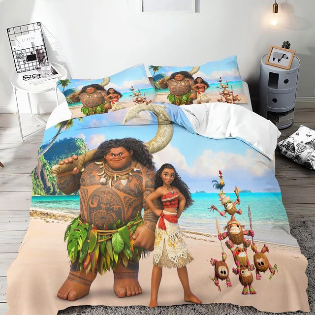 Paslu Moana Prinzessin Bettwäsche-Set aus Polyester, Mehrfarbig, 3-teilig, B/H: 140 x 210 cm - Bild 1