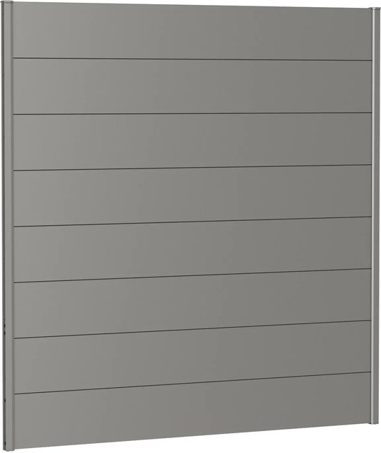 Biohort Wandpaneel Sichtschutz aus feuerverzinktem Stahlblech in Quarzgrau-Metallic, B/H: 180 x 180 cm - Bild 1
