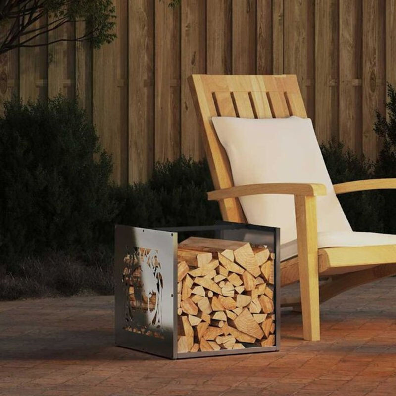 Brennholzregal aus Edelstahl von vidaxl, B/T/H: 40 x 40 x 40 cm - Bild 1