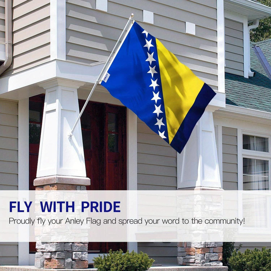 Flagge Bosnien und Herzegowina aus Polyester mit zwei Metallösen, B/H: 90 x 150 cm - Bild 2