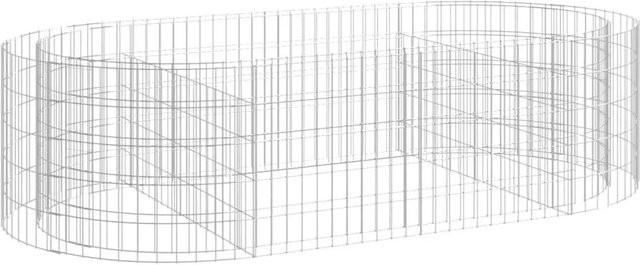 Furnicato Gabionen-Hochbeet aus verzinktem Eisen in Silber, B/T/H: 200 x 100 x 50 cm - Bild 1