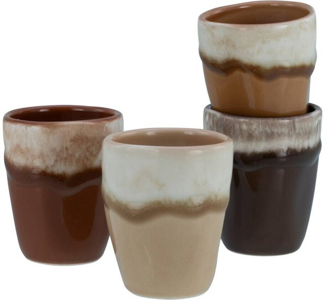 CreaTable Espressotassenset Squeezy Mocha aus Steinzeug in Braun, 4-teilig - Bild 1