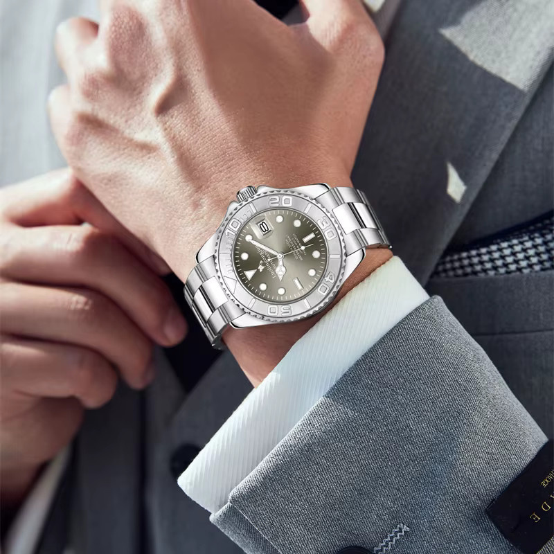 LUOLINGONGJUE Armbanduhr, Automatik, Edelstahl, Schwarz, Herren - Bild 2