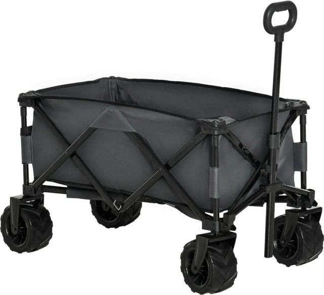 Outsunny Bollerwagen Dunkelgrau mit 360 Grad Lenkung und Teleskopgraben B/H/L: 55 x 61 x 108 cm - Bild 1