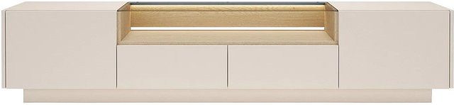 Vente-unique TV-Board Alivento Modernes Lowboard in Beige Natur mit Glas und MDF, B/T/H: 203 x 39,5 x 43,4 cm - Bild 1