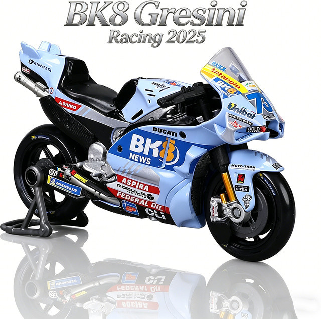 Maisto # 73 Alex Marquez # 54 Giannantonio 2025 BK8 Gresini Racing Moto GP Motorradmodell, 1:18, Druckguss, ab 3 Jahre - Bild 1