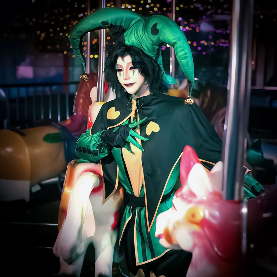 BOOCRE Anime The Freak Circus Harlequin Cosplay Kostüm, Clown, Set - Bild 2