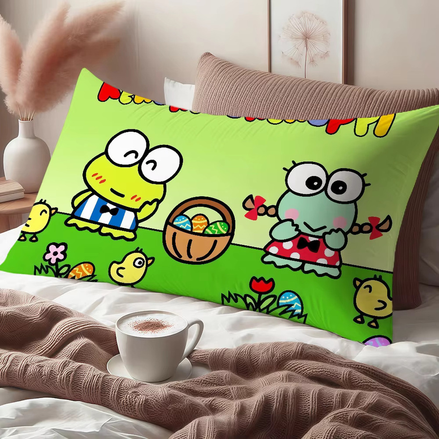 Sanrio Keroppi Kissenbezug Cartoon Design in Grün für Sofa und Wohnzimmer - Bild 4
