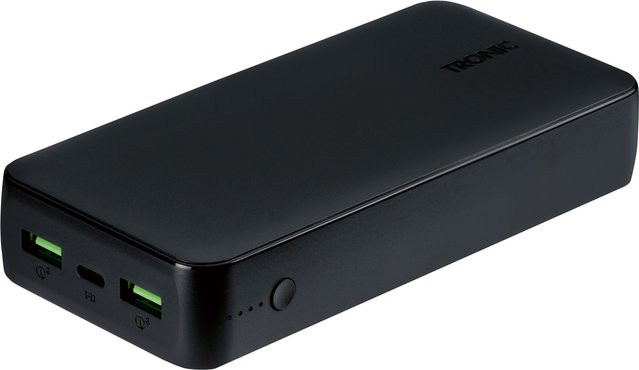 TRONIC Powerbank 20000 mAh mit USB-A und USB-C Anschlüssen in Schwarz - Bild 1