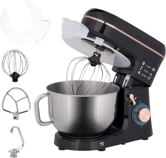 HOMCOM Küchenmaschine Teigmaschine aus Edelstahl in Schwarz, B/T/H: 26 x 41 x 32 cm - Bild 1