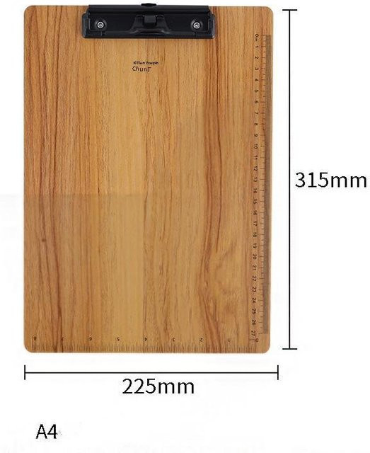 Yiran Furniture Klemmbrett in Holzoptik A4 mit Stifthalter in Braun - Bild 1