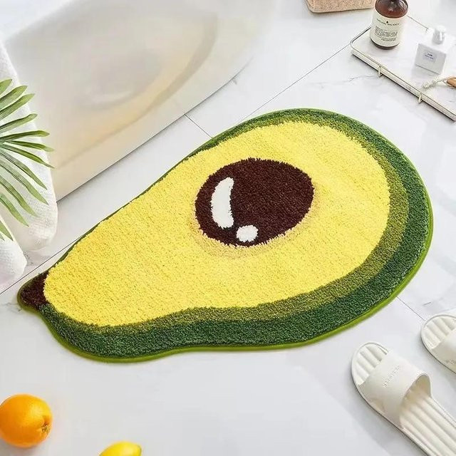 Fußmatte mit Frucht-Design in Grün, rutschfest und aus Polyester, B/B: 40 x 60 cm - Bild 1
