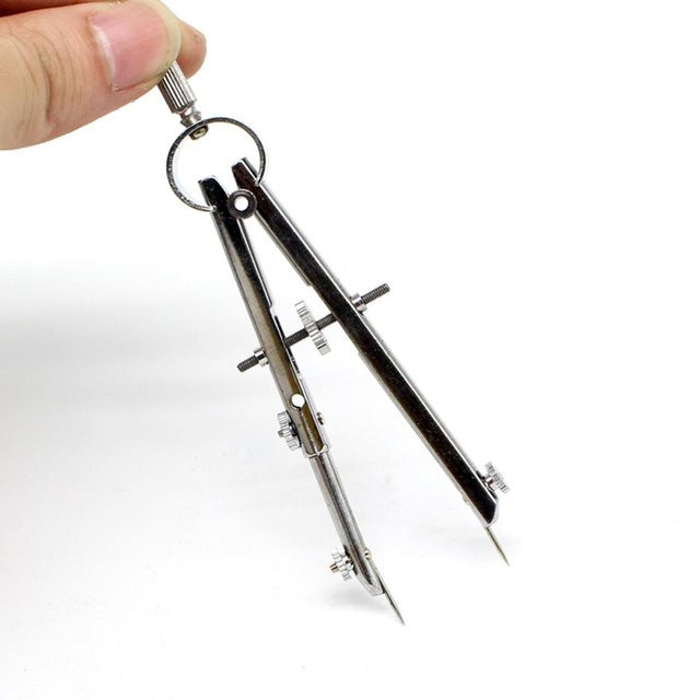 Binchi Cultural Supplies Zeichenzirkel mit Schloss aus Metall in Silber - Bild 1