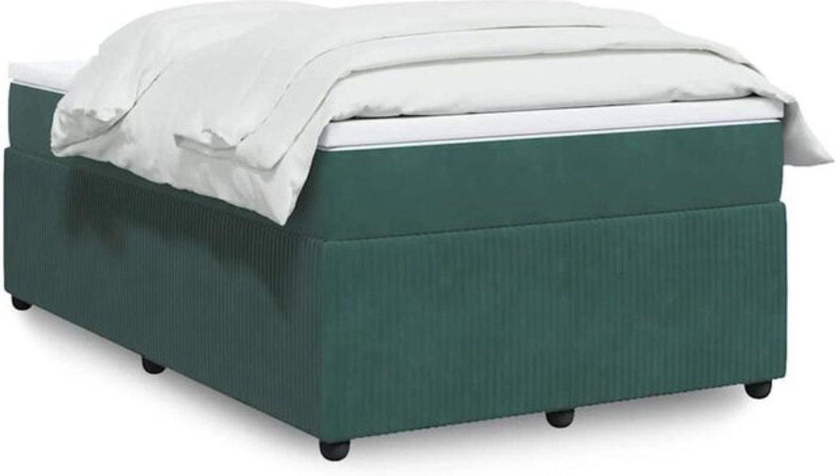vidaxl Boxspringbett mit Matratze in Dunkelgrün aus Samt, B/T: 120 x 190 cm - Bild 1
