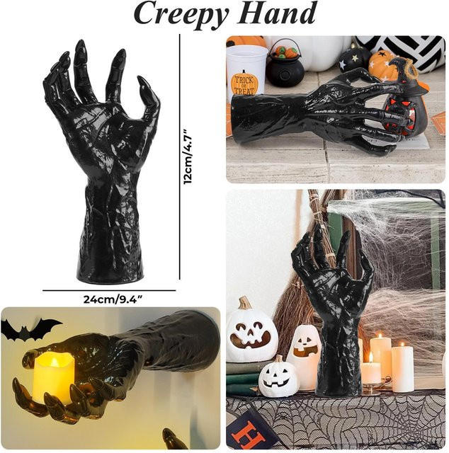 TOOLCRAFT Halloween Geisterhand Requisite Teufelshand Schmuckstück in Schwarz aus Kunststoff - Bild 1