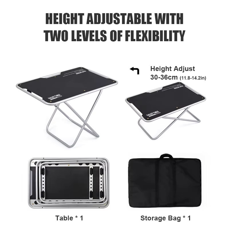 WESTTUNE Outdoor-Camping-Klapptisch aus Aluminiumlegierung, tragbarer taktischer Picknick- und Grilltisch in Schwarz oder Silber - Bild 3