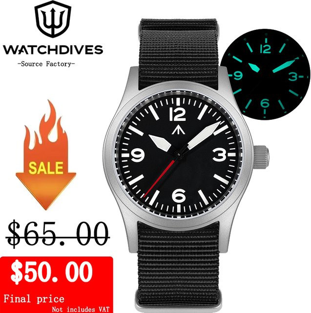 Militado Armbanduhr, Quarz, Edelstahl, Saphirglas, Textil/NATO, Schwarz, Unisex - Bild 1