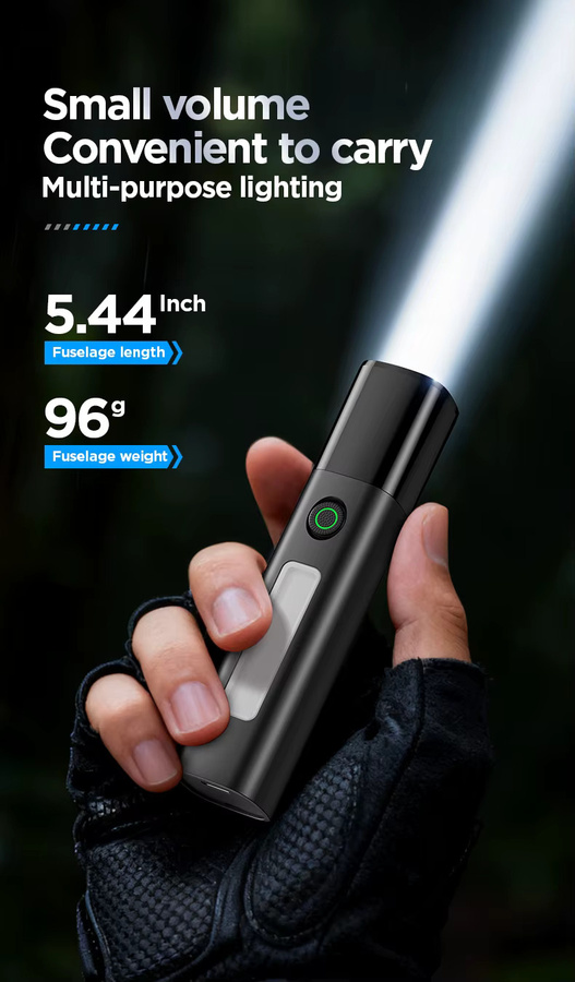Philips SFL1151 LED Taschenlampe mit Teleskop-Zoom, COB-Seitenlicht und wiederaufladbarem 2000mAh Akku in Schwarz - Bild 2