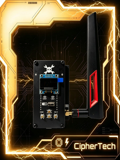 LZJV Dual-Band WLAN-Scanner BW16 Netzwerk-Kommandant Drahtloses Test- und Entwicklungsboard mit Antenne in Schwarz - Bild 1