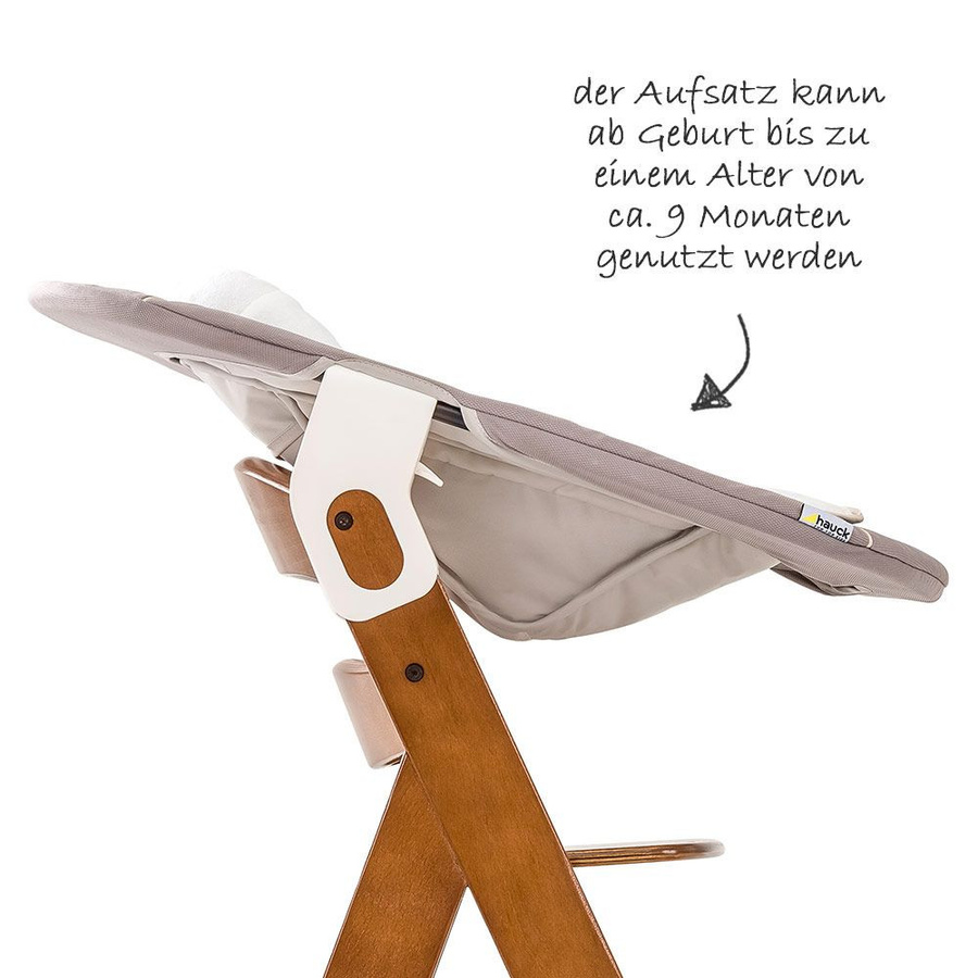 Hauck Alpha Plus Walnut Newborn Set 3-teilig mit Neugeboreneneinsatz und Wippe in Beige und Braun - Bild 2
