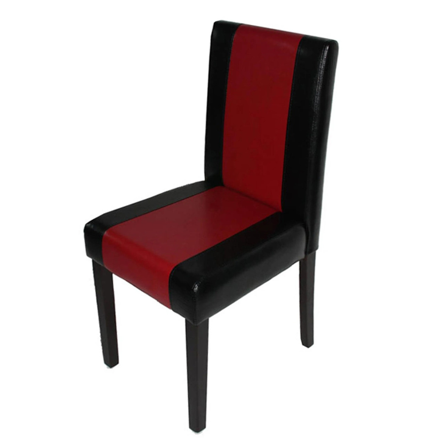 MCW Esszimmerstuhl Littau aus Kunstleder in Schwarz/Rot mit dunklen Beinen - Bild 2