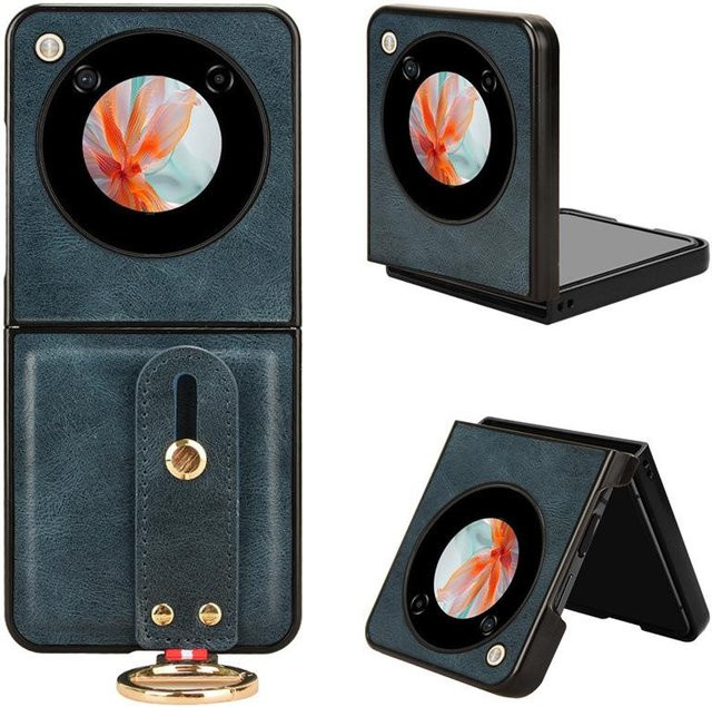 iFace Lederhülle mit Armband und Trageband für ZTE Libero Flip, Nubia Flip2 und Nubia Flip3 in Blau - Bild 1