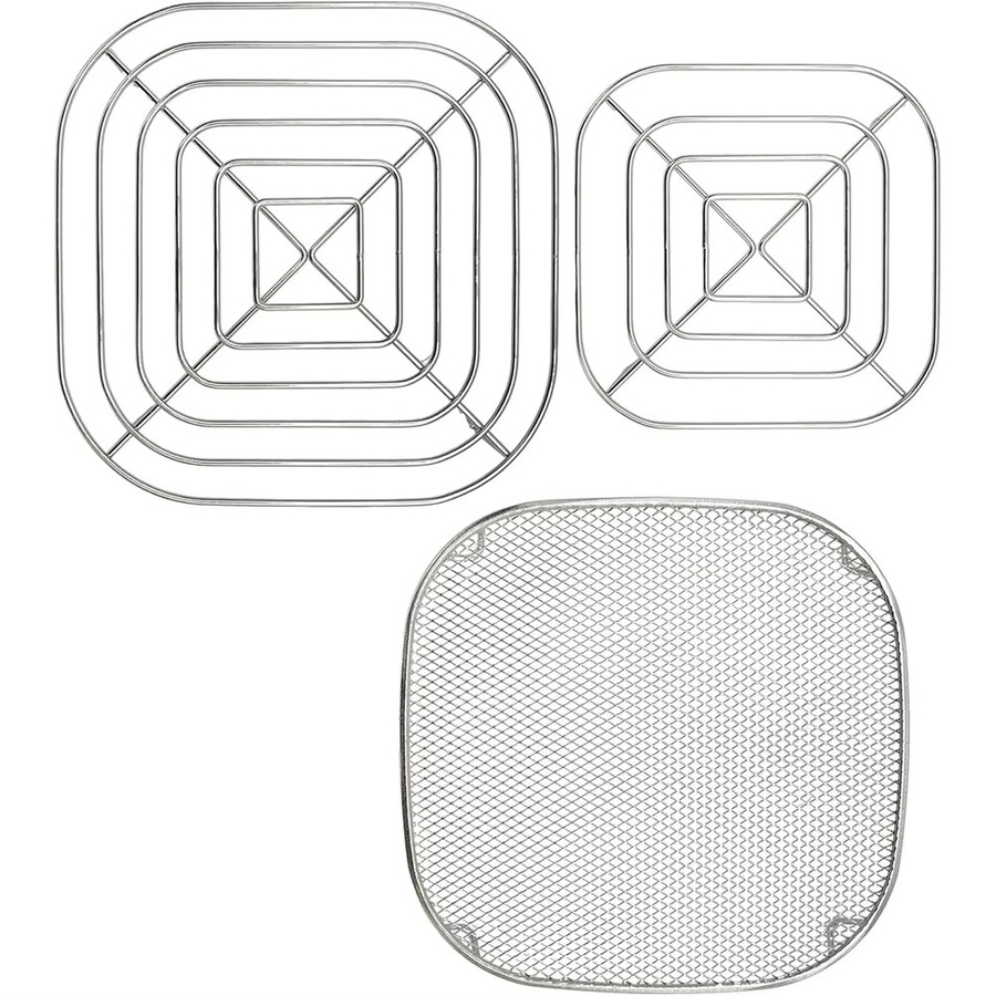Ninja A83G Ersatz Zubehörset aus Edelstahl in Silber: 3-teiliges Luftfritteusen Crisper-Tablett und Gestell für Ninja Crispi Modelle FN100 FN101 AS1 - Bild 1