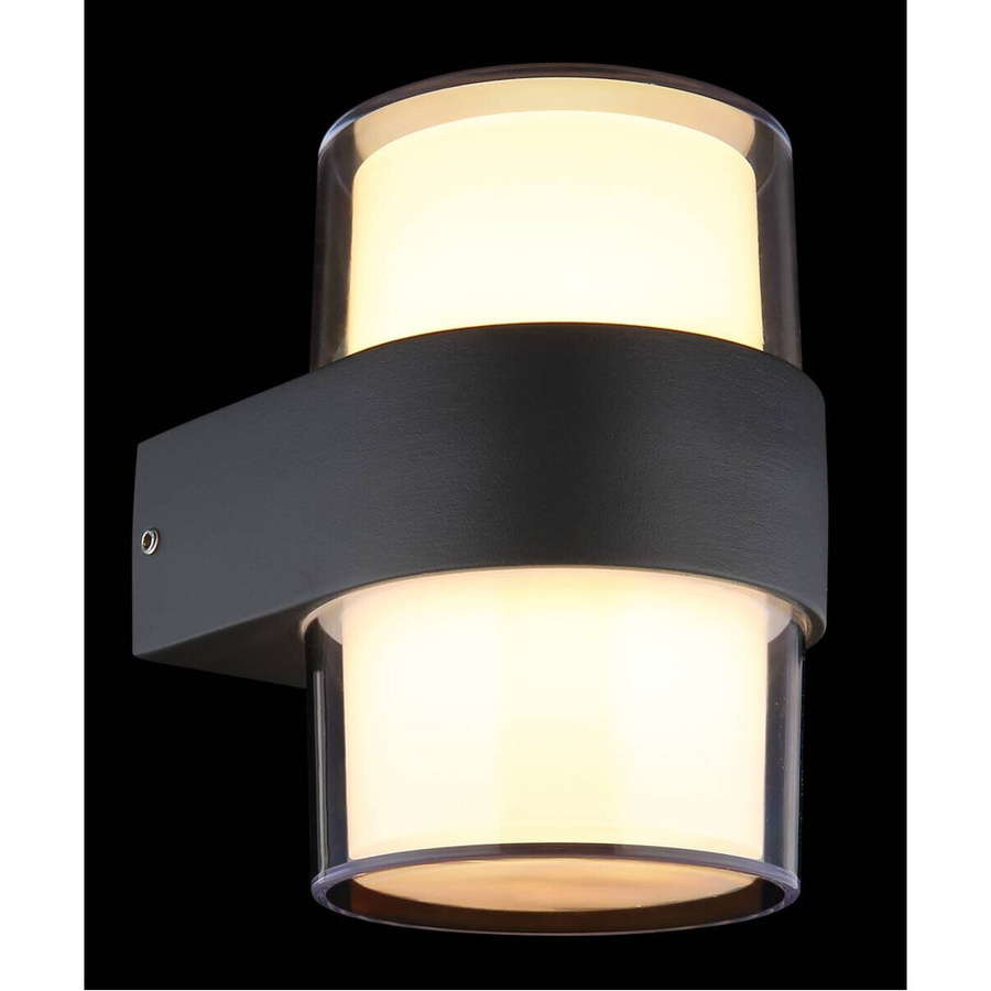 Globo Lighting Außenleuchte IGNACIO Up-Down LED in Grau mit transparentem Glas, B/H/T: 10,5 x 13,0 x 9,6 cm - Bild 2