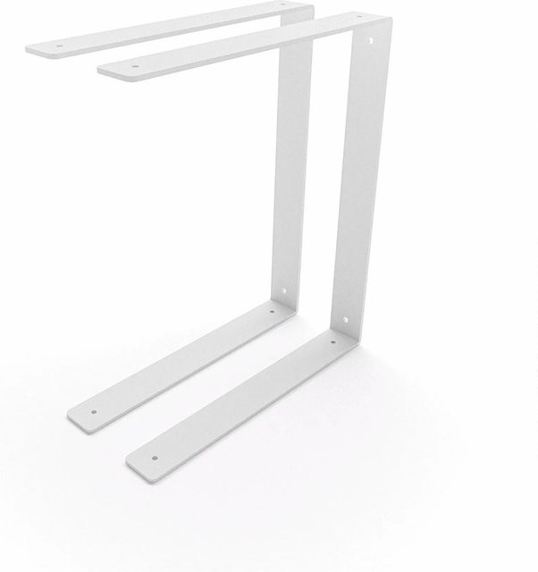 HEVVA Doppelte Regalhalterung HARTENBERG 2er Set Weiß Metall Tiefe: 30 cm - Bild 1
