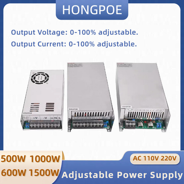 HONGPOE Einstellbares Schaltnetzteil mit bis zu 1500W, Spannungsbereich 0-200V - Bild 1