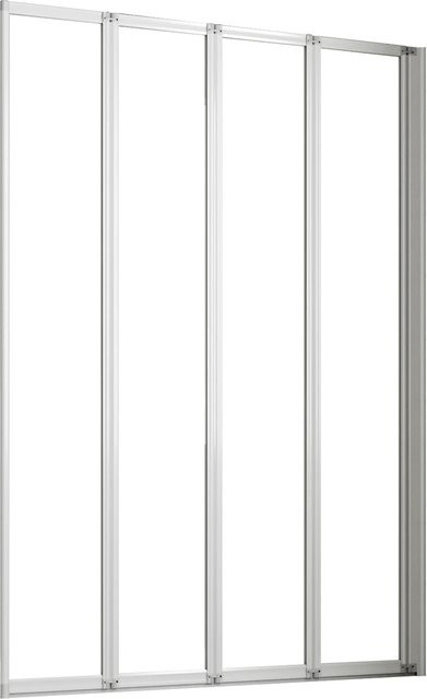 AICA Faltbare Badewanneauaufsatz Duschwand aus ESG Sicherheitsglas, Farbe: Weiß/Transparent, B: 100 cm, H: 140 cm, Glasstärke: 4 mm - Bild 1