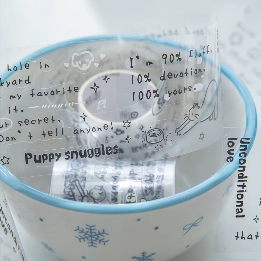 Minimalistisches PET-Klebeband mit Linienmuster in Transparent für Scrapbooking, DIY und Dekoration - Bild 1