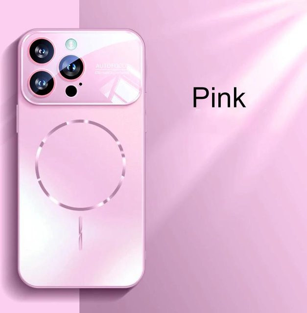 Aierkeba Matte AG Nano Hartschale Handyhülle für iPhone 17 16 15 14 Pro Max 13 mit MagSafe Magnetisch für kabelloses Laden in Rosa - Bild 1